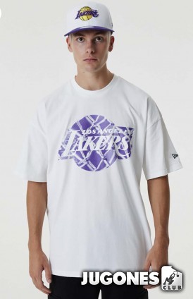 Camiseta New Era LA Lakers NBA Infill Logo Oversized Blanco