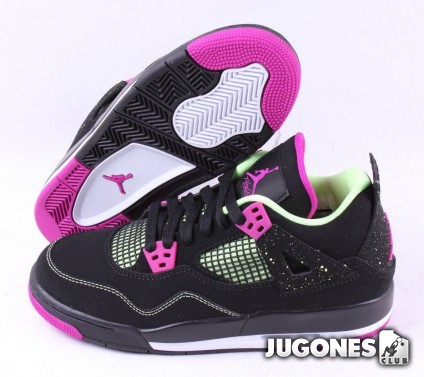 Nike Air Jordan 4 Retro PS - Black Fuchsia Flash Lime