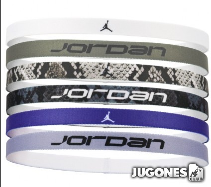 JORDAN ELASTIC SPORT HEADBANDS 6 PK PRINTED