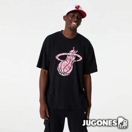 Camiseta New Era Miami Heat NBA Infill Logo Oversized Negro