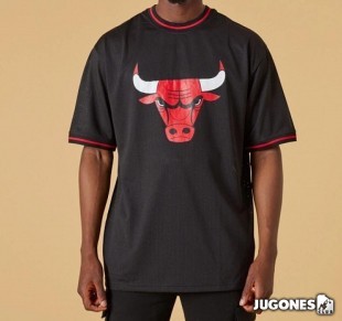 NBA Mesh Team Logo Oversized Chicago Bulls  Tee