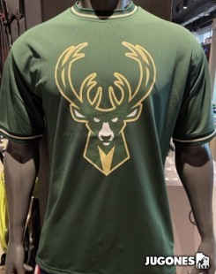 Camiseta NBA Mesh Team Logo Oversized Milwaukee Bucks