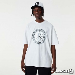 New Era Brooklyn Nets NBA Infill Logo Oversized T-Shirt White