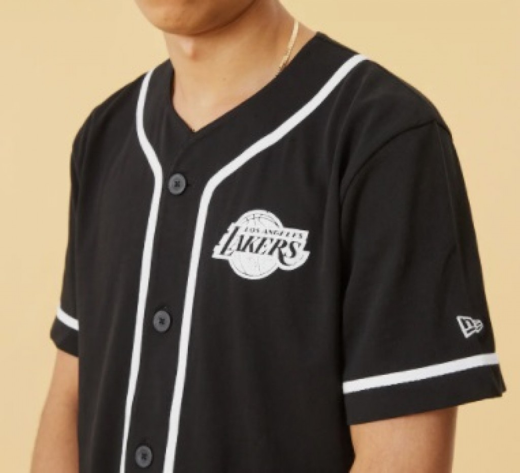 black lakers baseball jersey