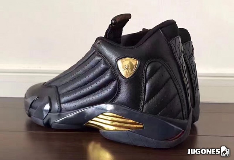 jordan 14 negro con dorado